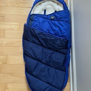 L.L. Bean Navy and Royal Blue Quilted Stroller Footmuff with Cream Lining